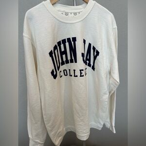 John Jay College 100% cotton sweatshirt NWT